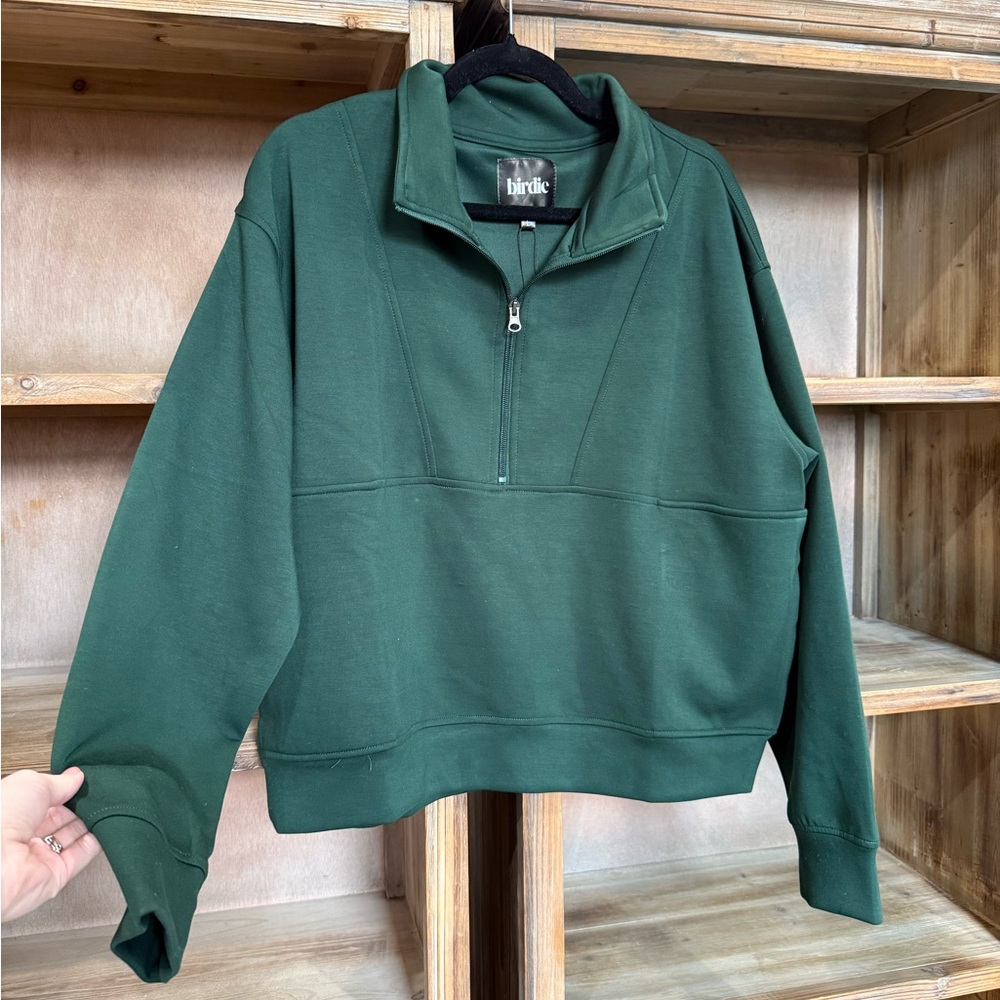 Dark Green Half-Zip Sweater